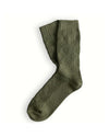 Thunders Love Link Duo Olive Green sokken als paar uitgelegd, met een ingebreid structuurpatroon