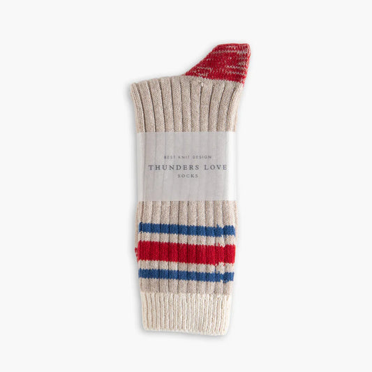 Thunders Love Nautical Turn Old Port sokken gevouwen met papieren band en rode teen