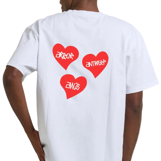Arbor Antwerp Triple Love rood heren T-shirt in boxy oversized fit