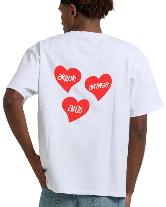 Arbor Antwerp Triple Love rood heren T-shirt in boxy oversized fit