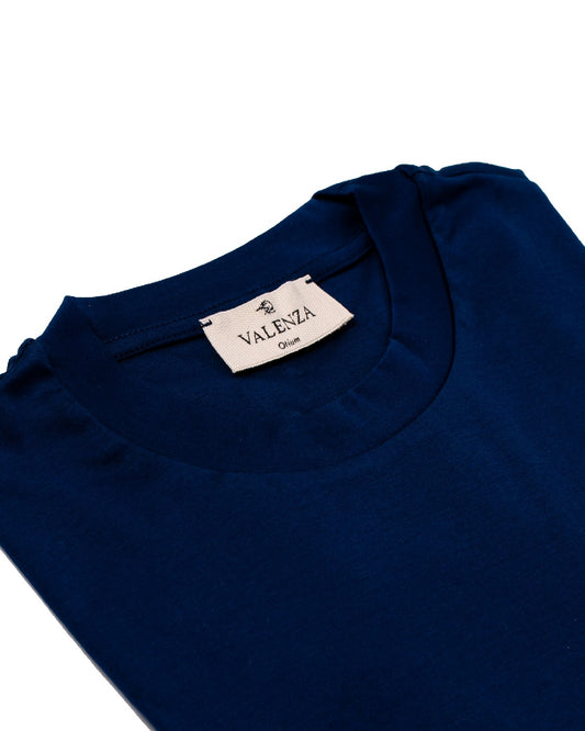 Valenza Interlock Supima T-Shirt Blue - productfoto 4