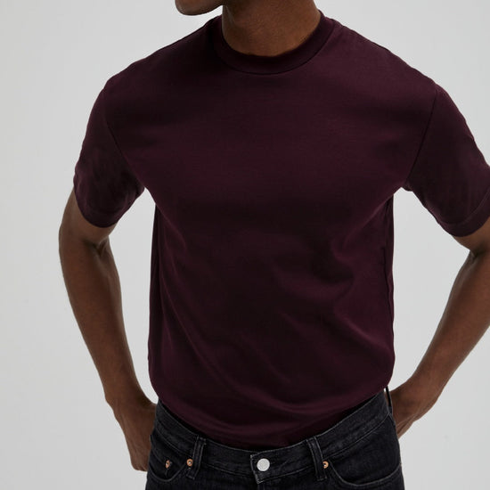Valenza Interlock Supima T-Shirt Burgundy Red - productfoto 4