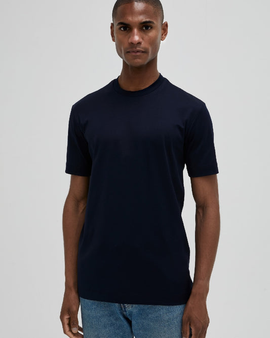Valenza Interlock Supima T-Shirt Navy - productfoto 4