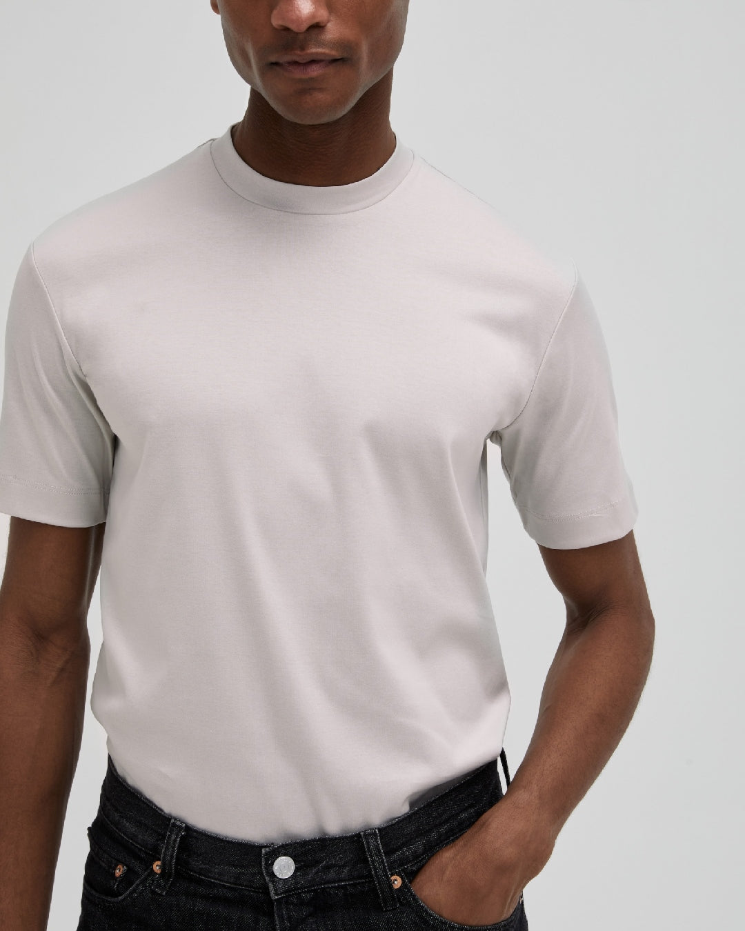 Valenza Interlock Supima T-Shirt Pearl Grey - productfoto 2