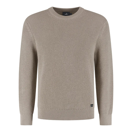 WAHTS Lawrence Extrafine Merino Patterned Pullover Light Taupe – productfoto 1