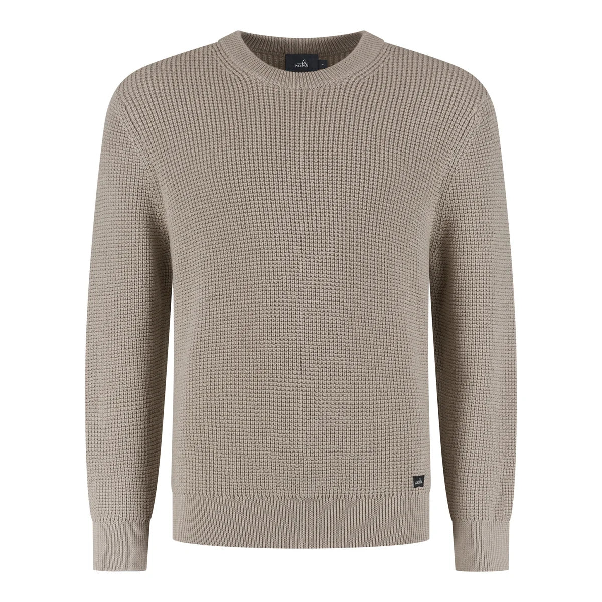 WAHTS Lawrence Extrafine Merino Patterned Pullover Light Taupe – productfoto 1