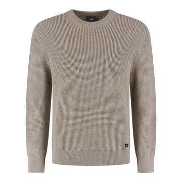 WAHTS Lawrence Extrafine Merino Patterned Pullover Light Taupe – productfoto 1