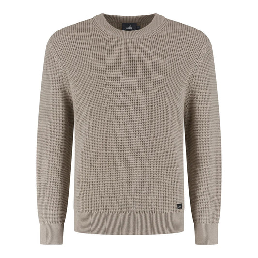 WAHTS Lawrence Extrafine Merino Patterned Pullover Light Taupe – productfoto 1