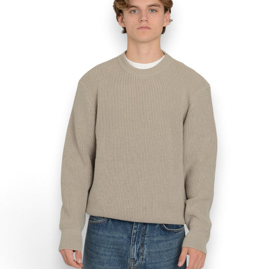 WAHTS Lawrence Extrafine Merino Patterned Pullover Light Taupe – productfoto 2