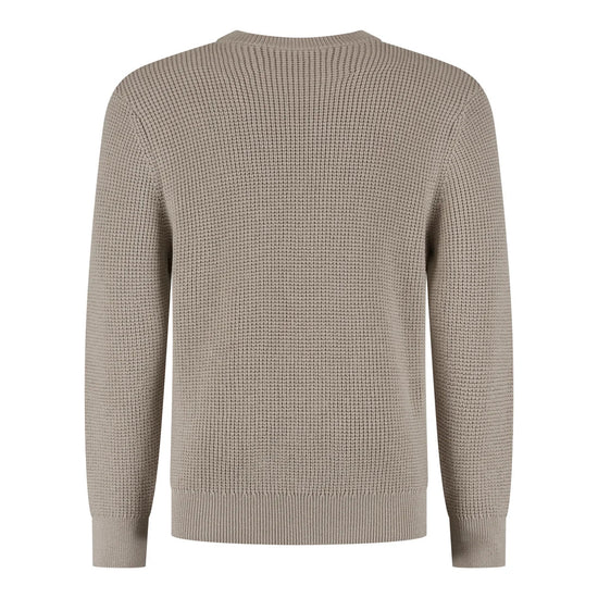 WAHTS Lawrence Extrafine Merino Patterned Pullover Light Taupe – productfoto 5
