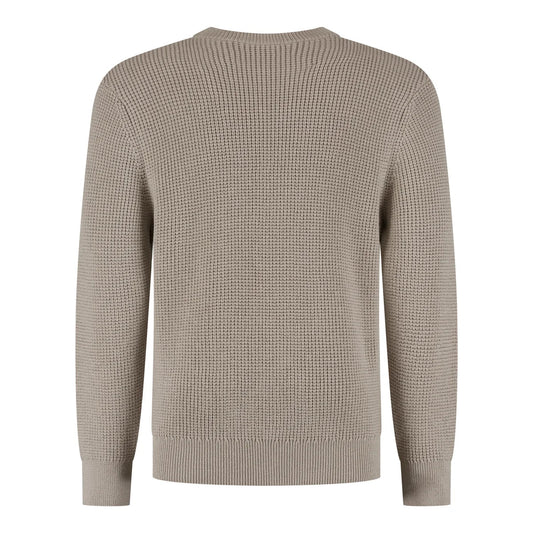 WAHTS Lawrence Extrafine Merino Patterned Pullover Light Taupe – productfoto 5