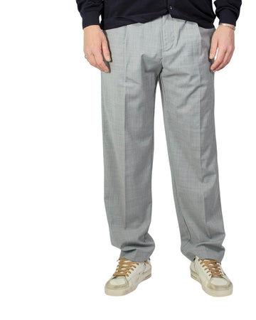 Light Grey Adjustable Waistband Trousers Loose Fit