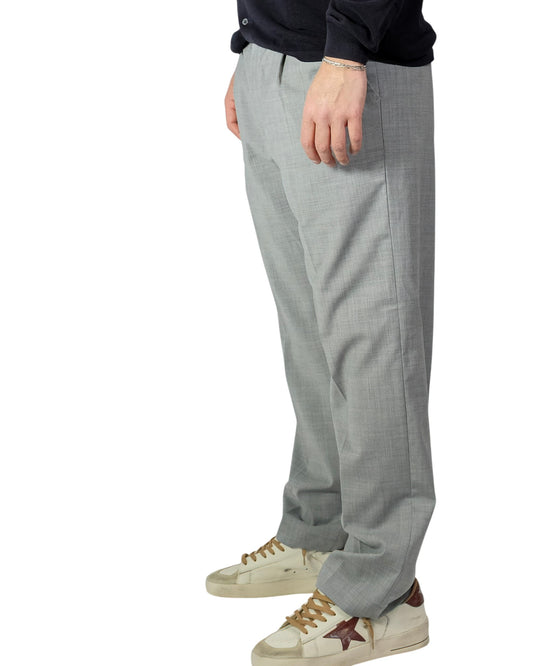 Light Grey Adjustable Waistband Trousers Loose Fit