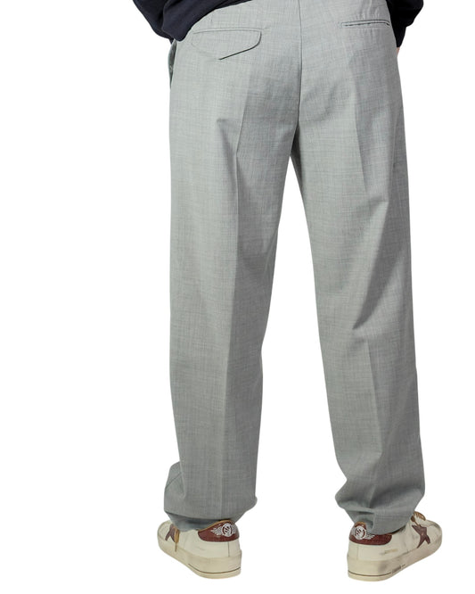 Light Grey Adjustable Waistband Trousers Loose Fit