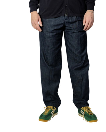 Denimlook Adjustable Waistband Trousers Loose Fit