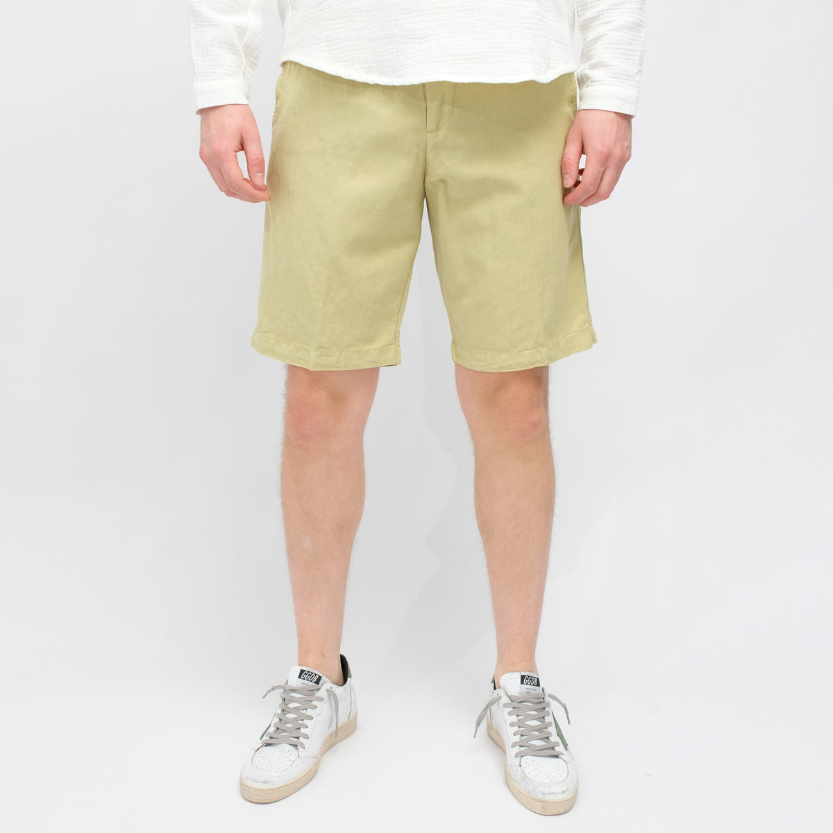 WHITE SAND YELLOW GREEN WASHED COTTON lYOECELL rE – vooraanzicht
