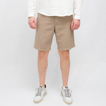White Sand Robert Washed Cotton Shorts Beige – productbeeld 1