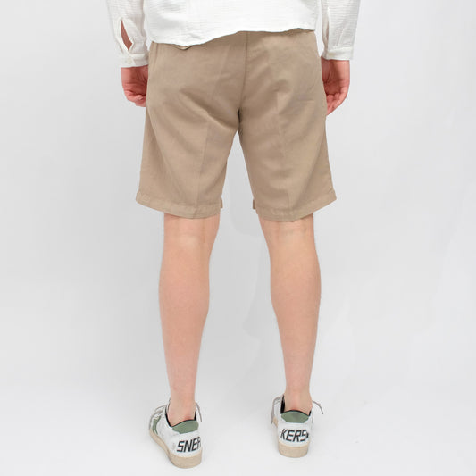 White Sand Robert Washed Cotton Shorts Beige – productbeeld 3