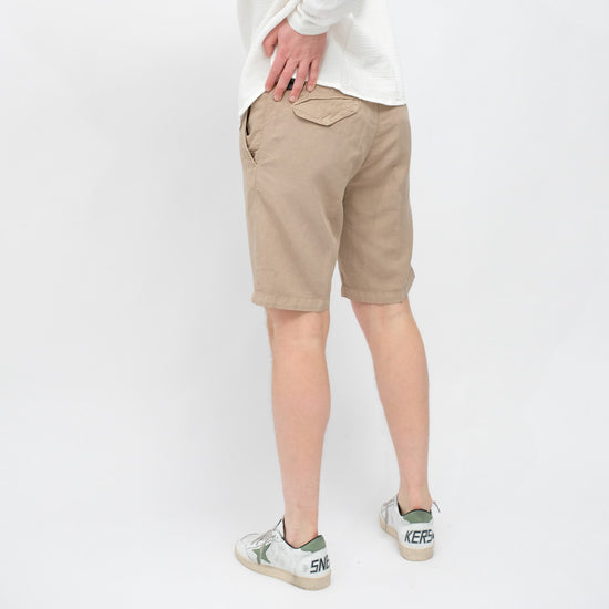White Sand Robert Washed Cotton Shorts Beige – productbeeld 5