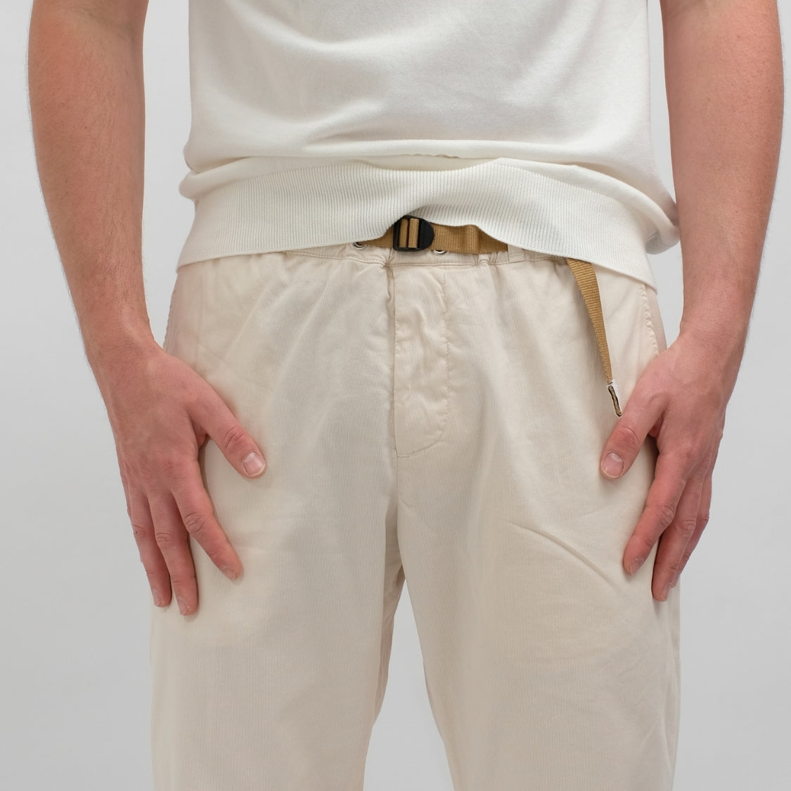 White Sand Adjustable Waistband Trousers Beige - productfoto 3
