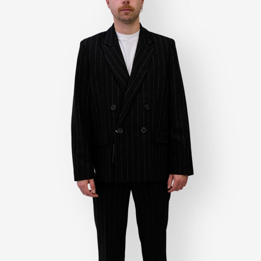 Won Hundred Black KAISON PIN STRIPE Vest – vooraanzicht