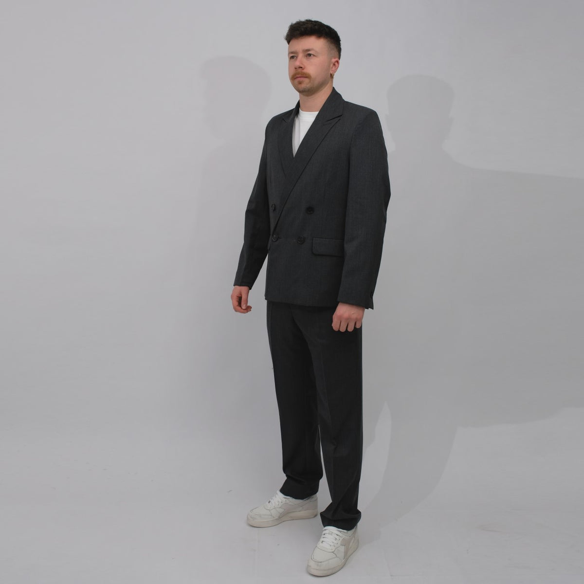 Won Hundred Kaison Double Breasted Blazer Anthracite – productbeeld 3
