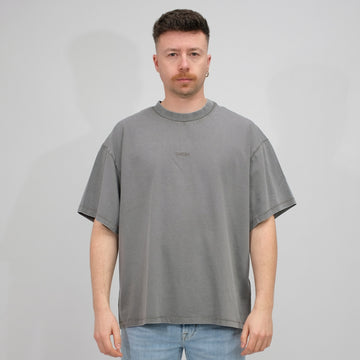 Won Hundred Washed Steel Grey Staff Boxy T-shirt – vooraanzicht