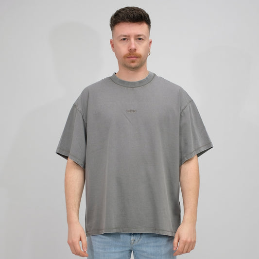 Won Hundred Washed Steel Grey Staff Boxy T-shirt – vooraanzicht