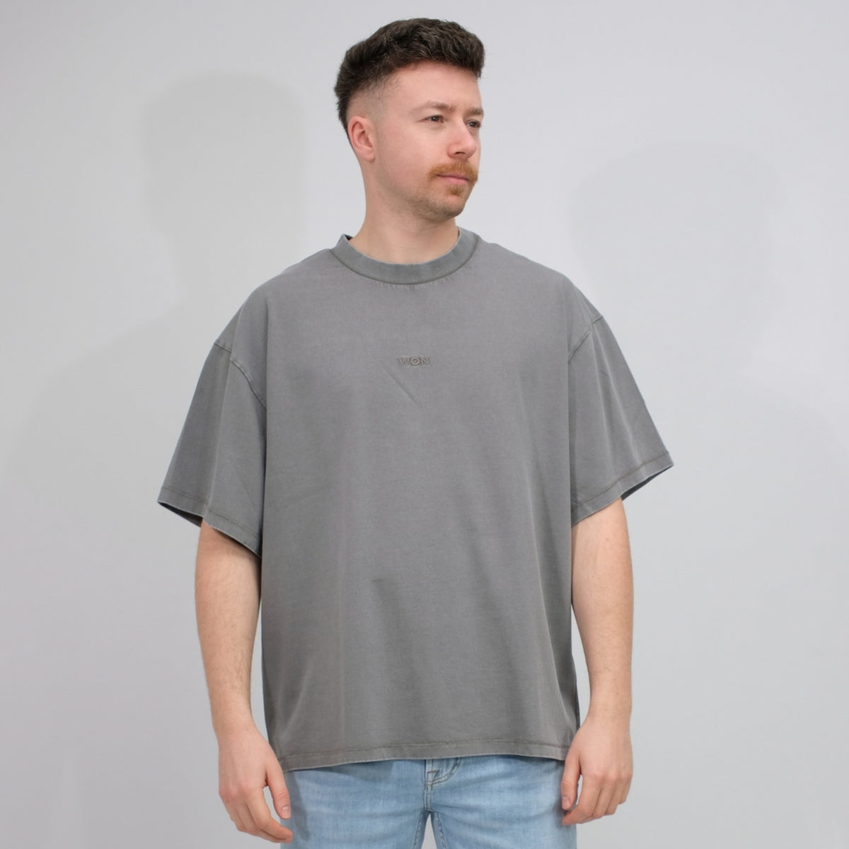 Won Hundred Washed Steel Grey Staff Boxy T-shirt – productbeeld 3