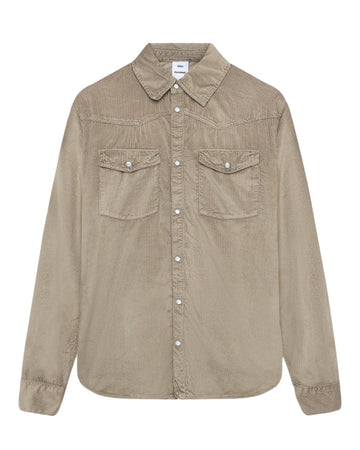 Won Hundred Alfred corduroy hemd Winter Twig Beige - voorkant