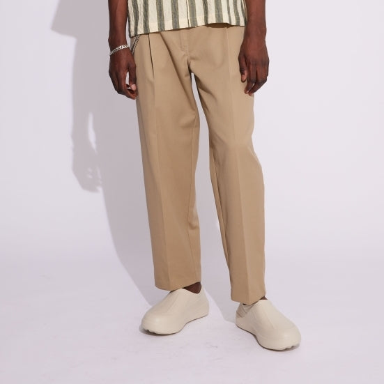 Won Hundred Lance Pleated Worker Pants Camel – productbeeld 1