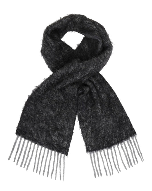 Won Hundred Soul fluffy wool sjaal Asphalt
