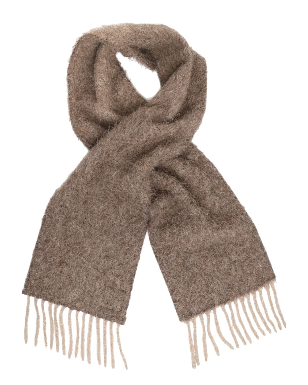 Won Hundred Soul fluffy wool sjaal Morel Brown