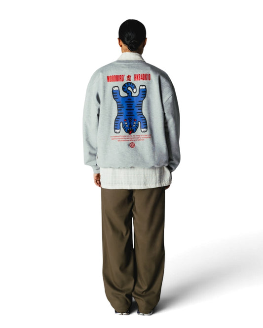 Woodbird WBDuke Action Crew Sweater Slate Blue