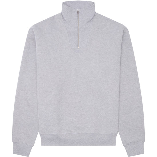 WOODBIRD WBLee Base Half Zip Sweater Grey Melange – vooraanzicht