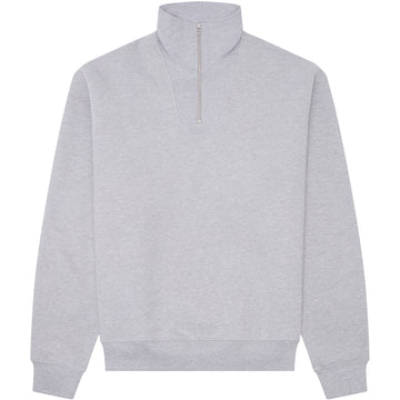 WOODBIRD WBLee Base Half Zip Sweater Grey Melange – vooraanzicht