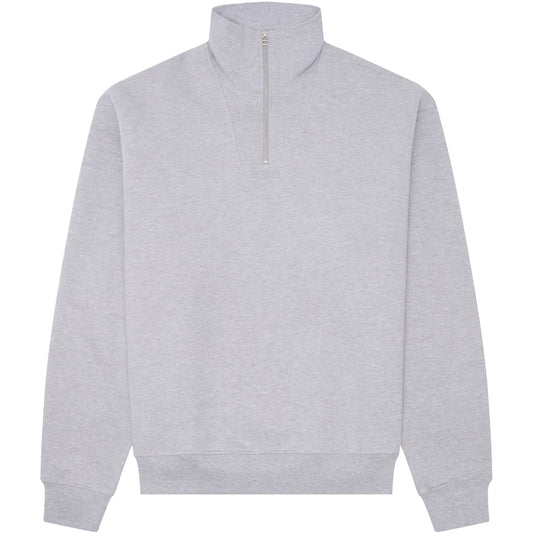 WOODBIRD WBLee Base Half Zip Sweater Grey Melange – vooraanzicht