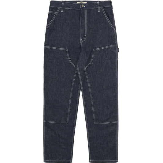 WOODBIRD Navy WBDizzon Contrast Denim Trousers – vooraanzicht