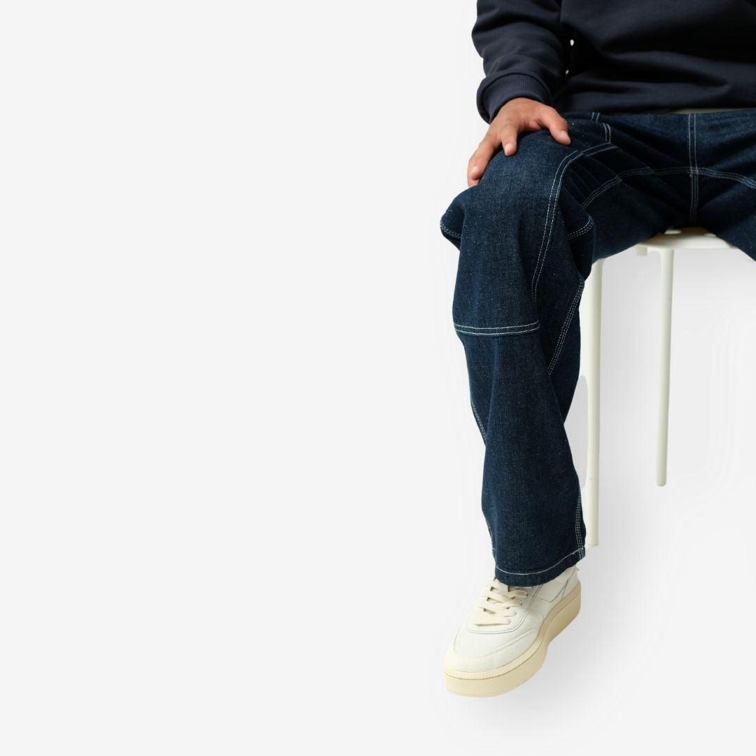 WOODBIRD Navy WBDizzon Contrast Denim Trousers – productbeeld 6