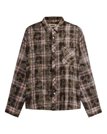 Woodbird WBJong Check Loose Fit Shirt Brown – productbeeld 1