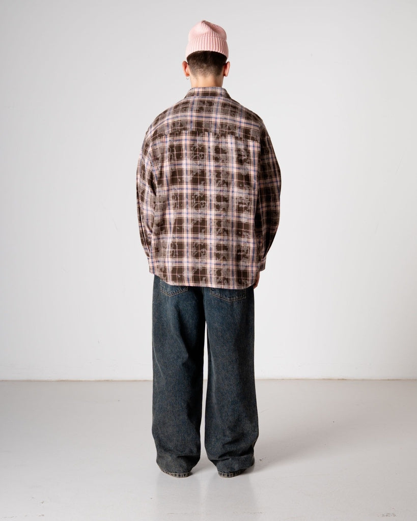 Woodbird WBJong Check Loose Fit Shirt Brown – productbeeld 3