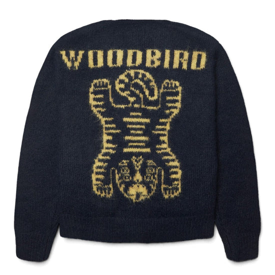 Woodbird Koon Zip Tiger Cardigan Navy - productfoto 1