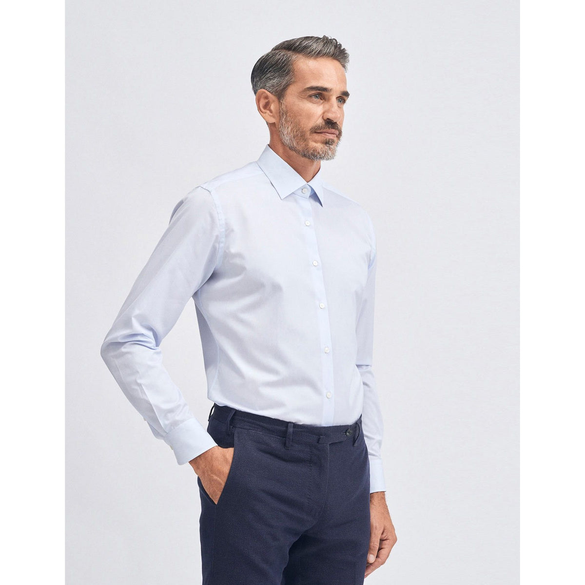 Xacus 333ML Supercotone Shirt Light Blue – stofdetail