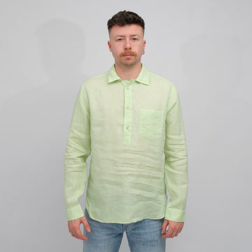 Xacus 417ML Linen Polo Shirt Green – productbeeld 1