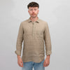 Xacus 417ML Linen Polo Shirt Beige Brown - productfoto 1