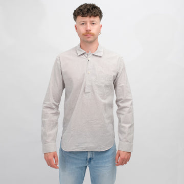Xacus 417ML Seersucker Polo Shirt Brown Stripe – productbeeld 1
