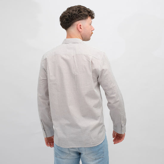 Xacus 417ML Seersucker Polo Shirt Brown Stripe – productbeeld 4