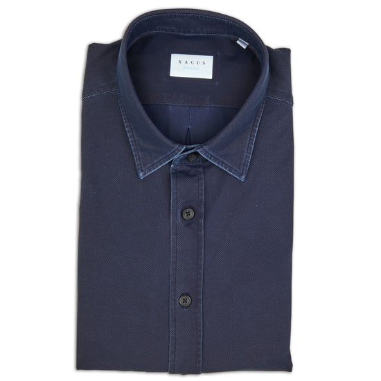 Xacus 428ML Washed Shirt Blue – vooraanzicht