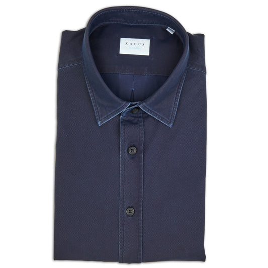 Xacus 428ML Washed Shirt Blue – vooraanzicht