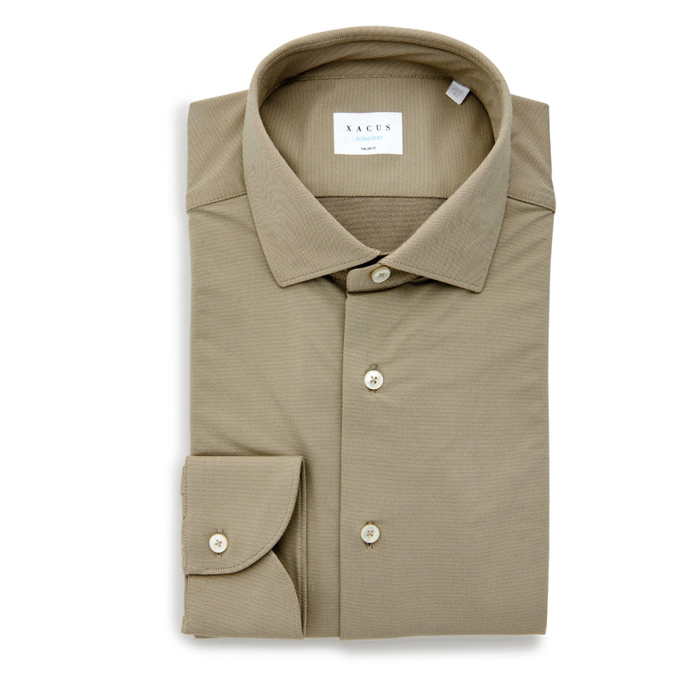 Xacus 558ML Active Shirt Champagne Beige – vooraanzicht